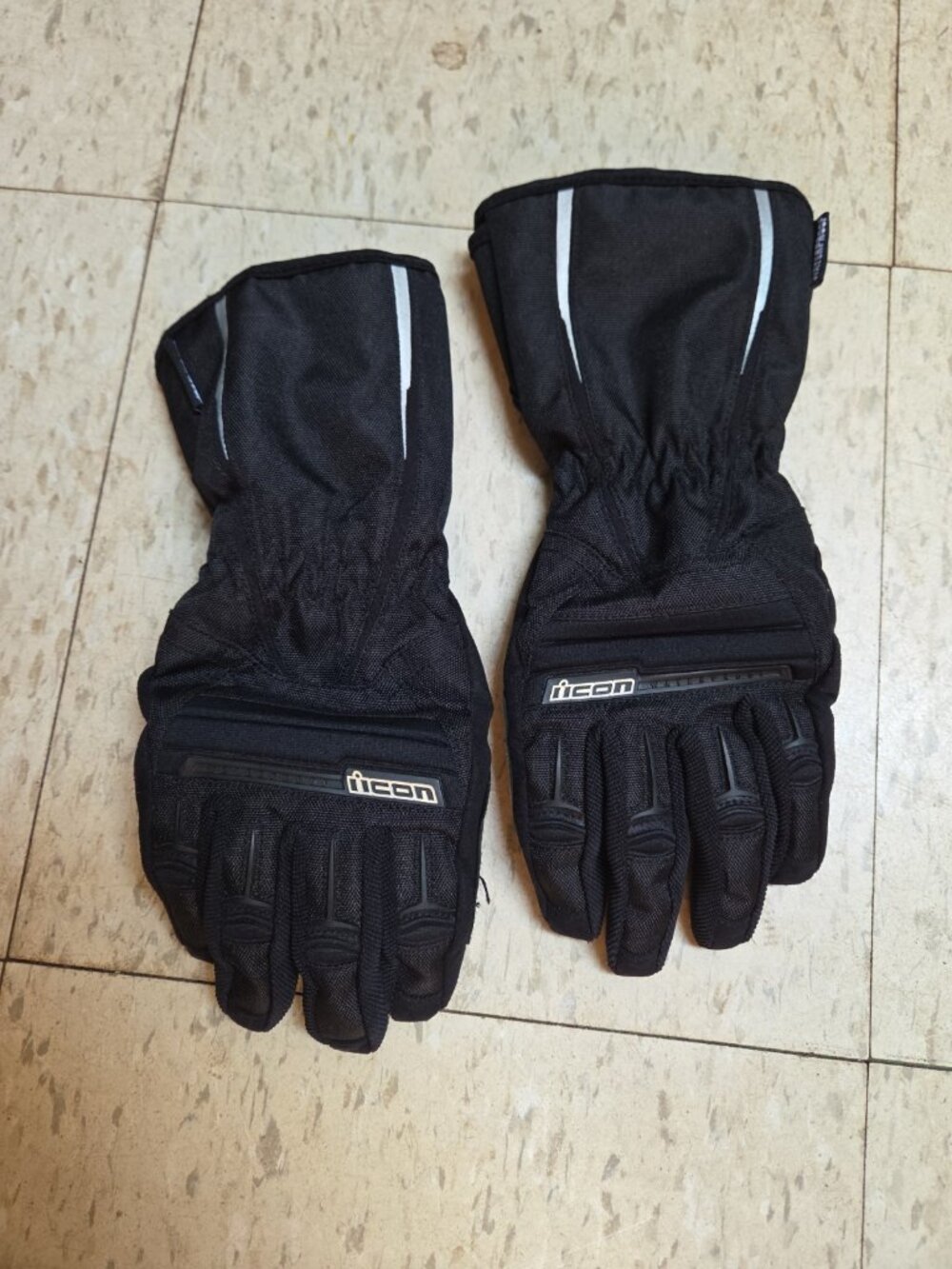 Icon PDX Waterproof Womens Motorcycle Gloves Black Extra Large Goat Palm Used